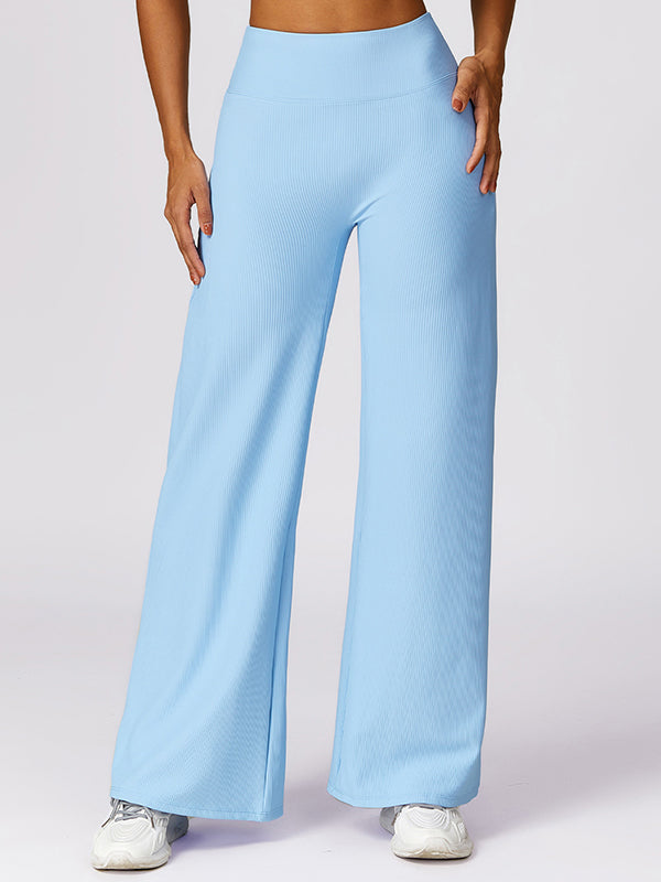 Loose Wrap High-Waisted Solid Color Athletic Pants