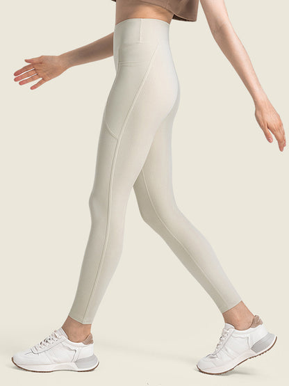 Skinny Leg Wrap Pockets Solid Color Leggings