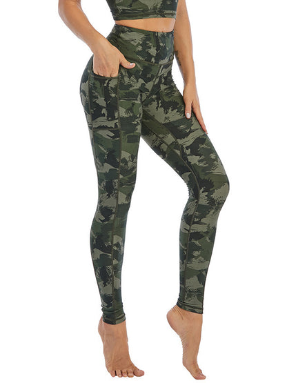 High Waist Camouflage Printed Yoga Leggings