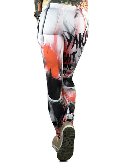 Fashion Punk Print Hip Lift Stretch Fitness Yoga Leggings