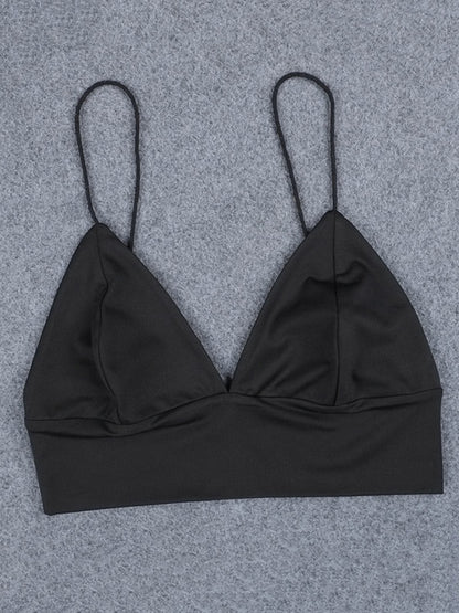 Simple Spaghetti-Neck V-Neck Sports Bras