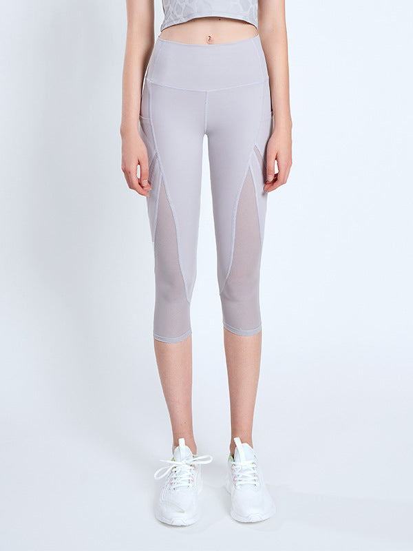 Wrap High-Waisted Solid Color Split-Joint Leggings