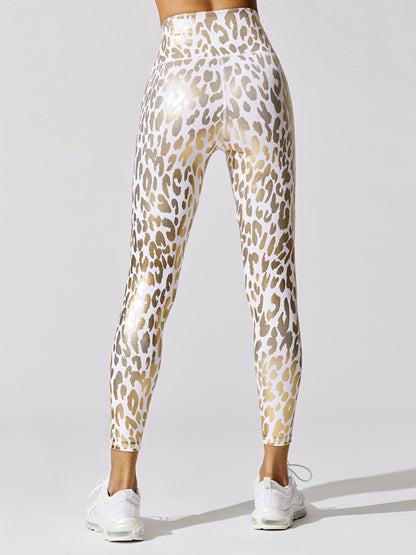 High-Waisted Leopard Wrap Slim Yoga Leggings