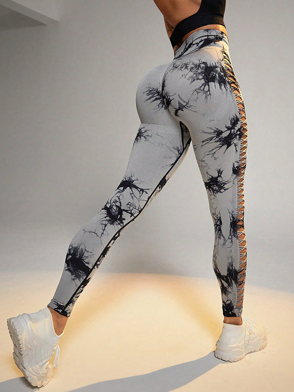 Skinny Hollow Printed Leggings