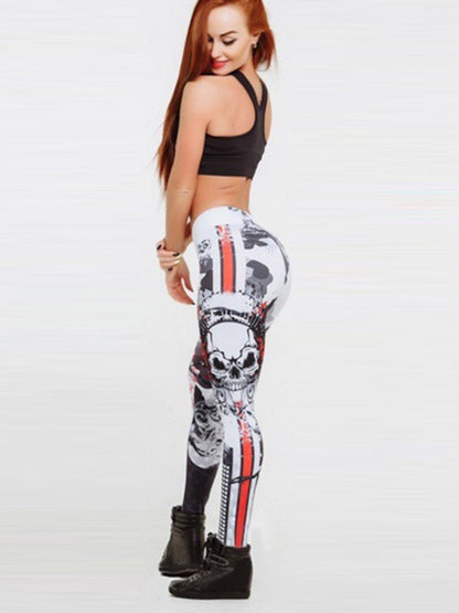 Skull Printed Ninthsports Leggings