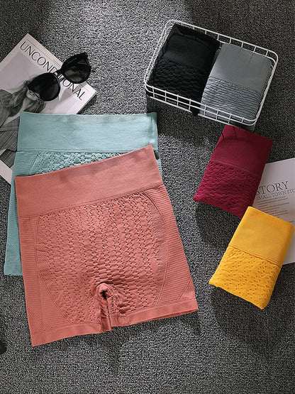 Skinny High-Waisted Honeycomb Solid Color Sports Shorts