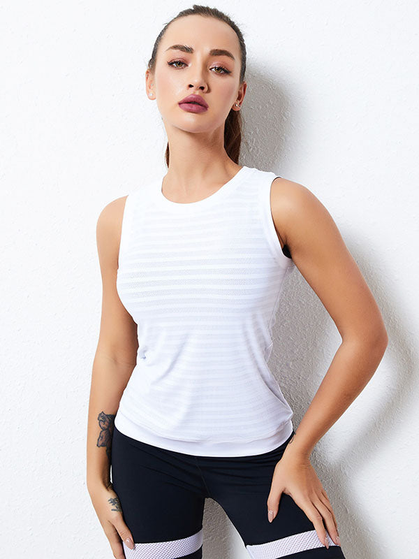 Breathable Solid Color Sleeveless Loose Vest Top