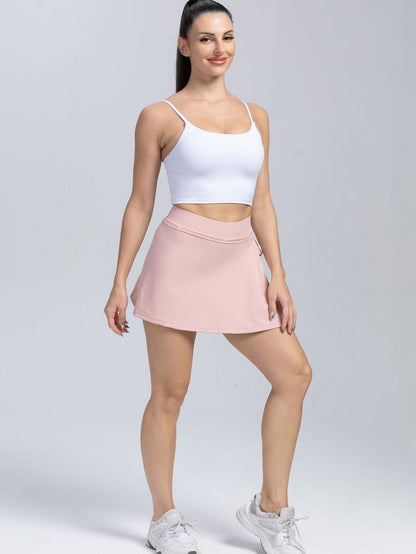 Solid Color Culottes Lace Up Sports Mini Dress