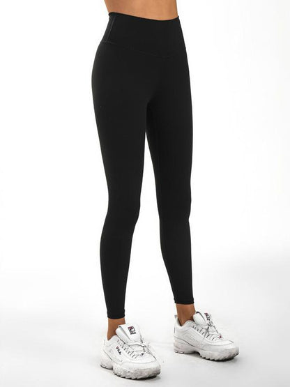 Wrap High-Waisted Solid Color Sports Leggings