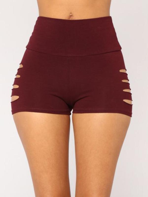 High Waist Hollow Sport Shorts