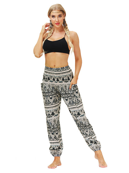 Leisure Digital Printing Wide-Leg Loose Yoga Bloomers