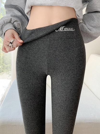 Casual High Waisted Skinny Leg Solid Color Leggings