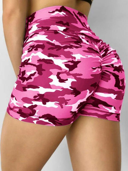 Wrap Camouflage High Waist Sports Shorts