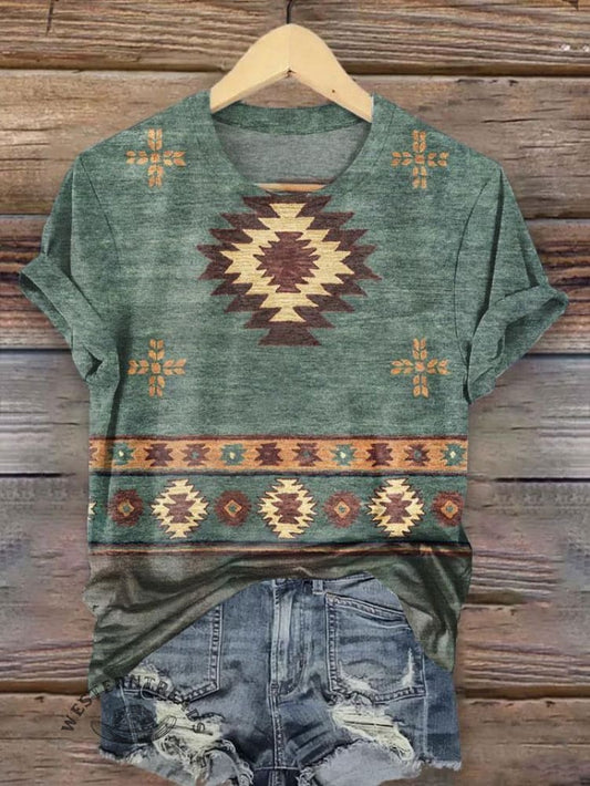 Western Vintage  Print T-shirt