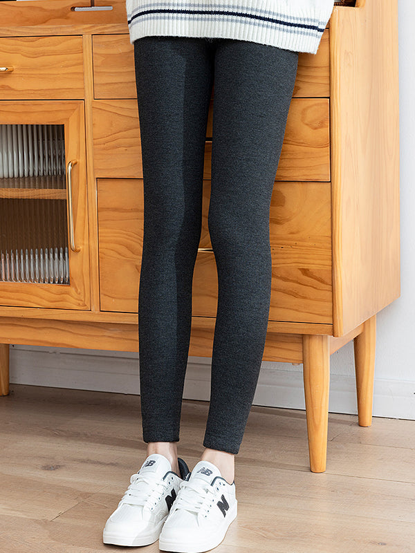 Casual Skinny Keep Warm Solid Color Velvet Leggings