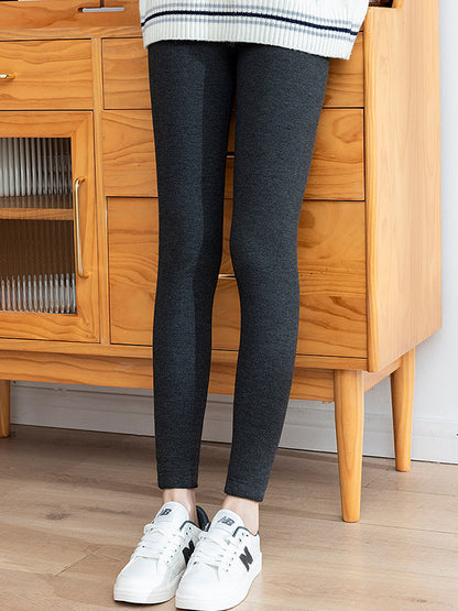 Casual Skinny Keep Warm Solid Color Velvet Leggings