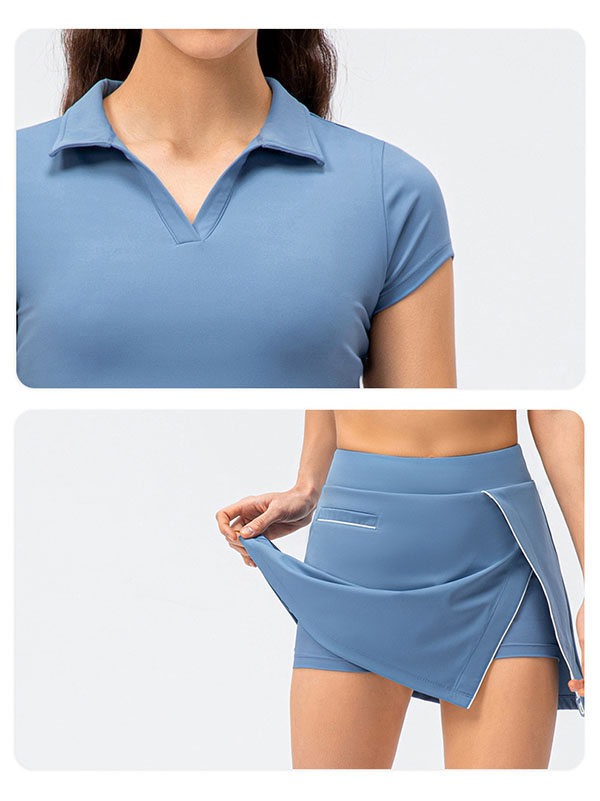 Tennis Skirt Running Skirt Pants Naked Tight Short Sleeve Fitness Suit