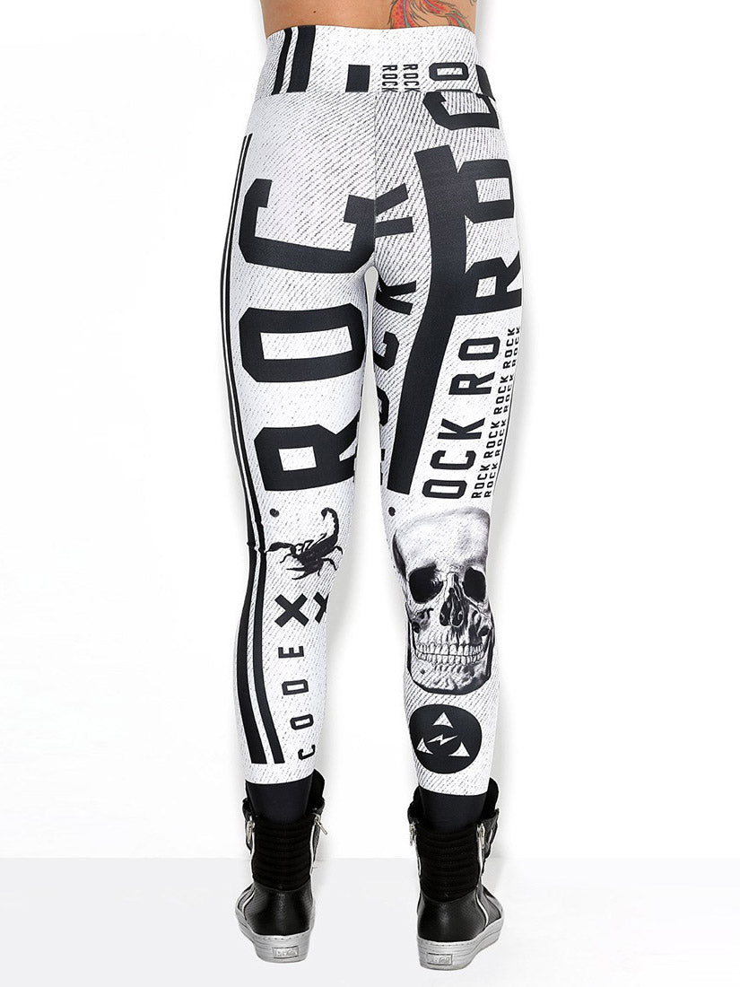 Halloween Skull Print Sports Leggings