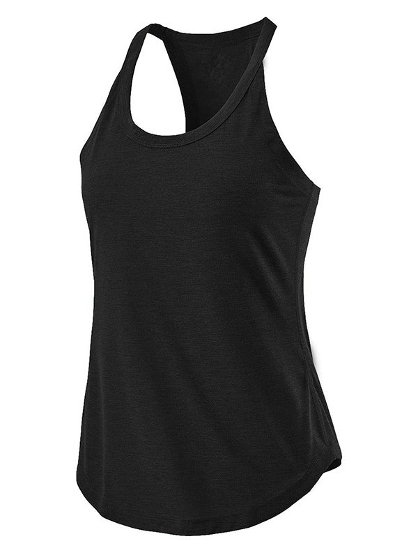 U Collar Backless Breathable Soild  Vest