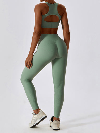 High-Waisted Solid Color Skinny Leg Wrap Yoga Bottoms