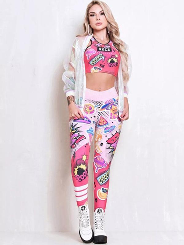 Fashion Printed Wrap Sports Leggings