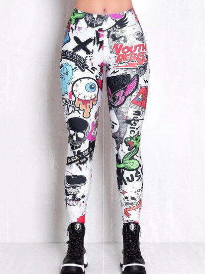 Printed High Waisted Flexible Sports Leggings