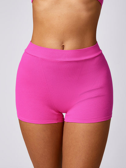 Skinny Wrap Solid Color Sports Shorts