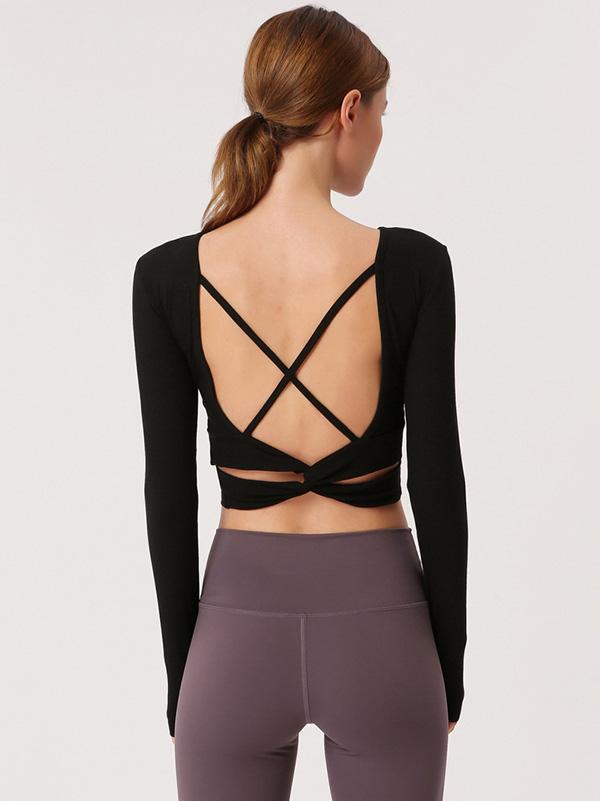 Backless Belt Crossed Sports Tees