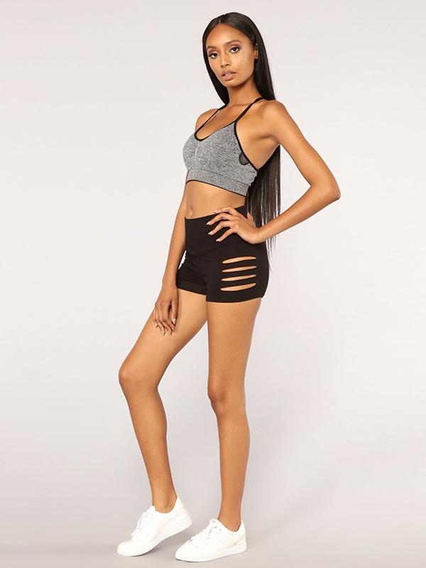 High Waist Hollow Sport Shorts