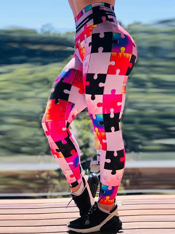 Sexy Wrap Printed High-Waisted Sports Leggings