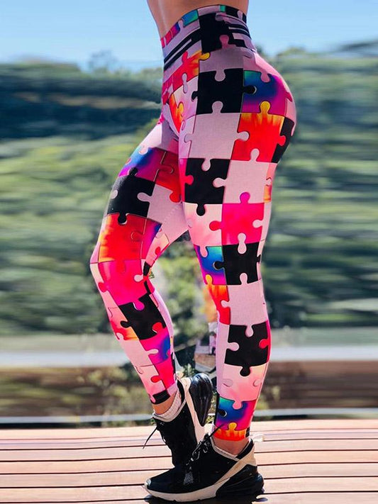 Sexy Wrap Printed High-Waisted Sports Leggings