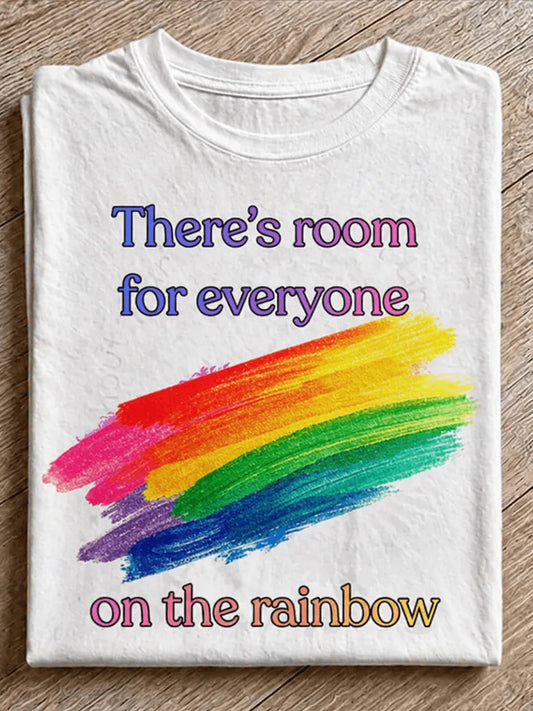 Gay Pride Rainbow Print Crew-Neck T-Shirt