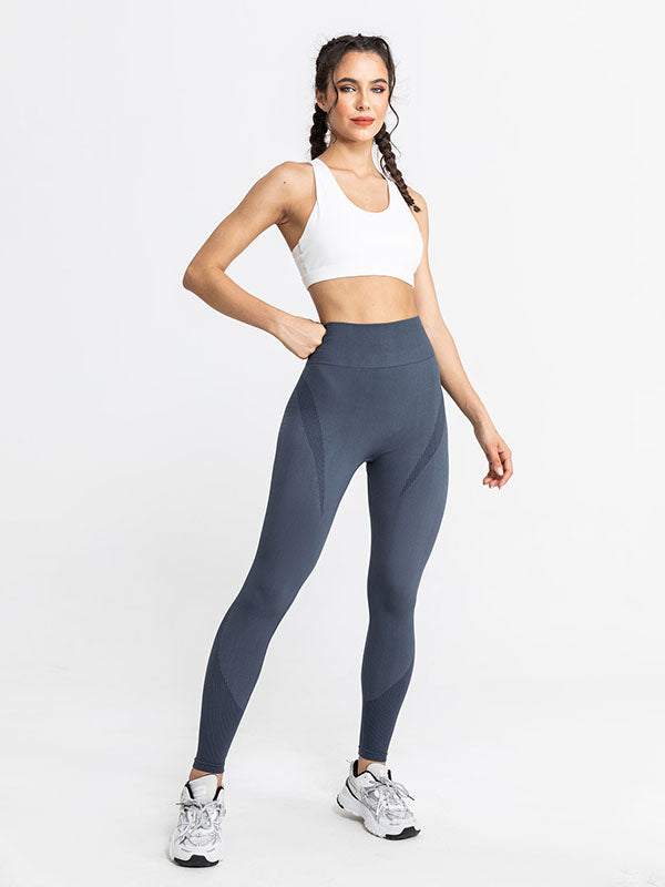 Skinny Wrap Yoga Bottoms High-Waisted Solid Color Leggings