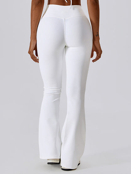 Flared Pants Skinny High-Waisted Solid Color Yoga Bottoms