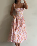 Printed summer strappy dress