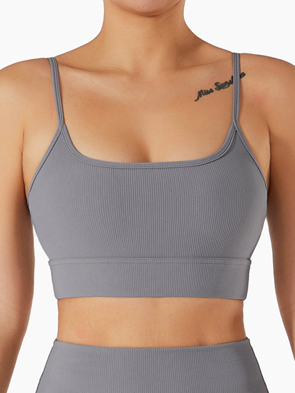 Solid Gather Yoga Bra