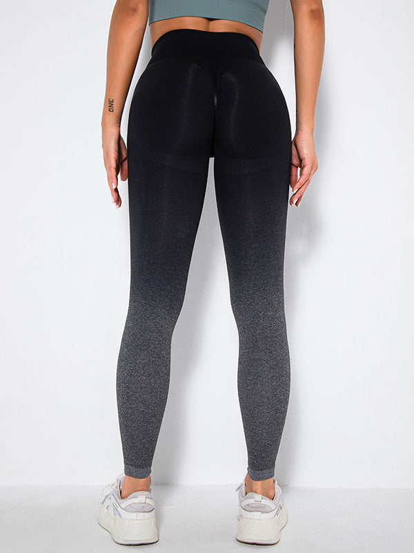 Seamless Gradient Hips-Lift Running Sport Leggings