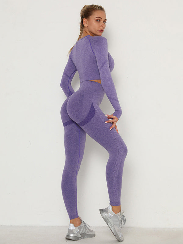 Solid Color Flexible Seamless Four-Piece Sports Suits