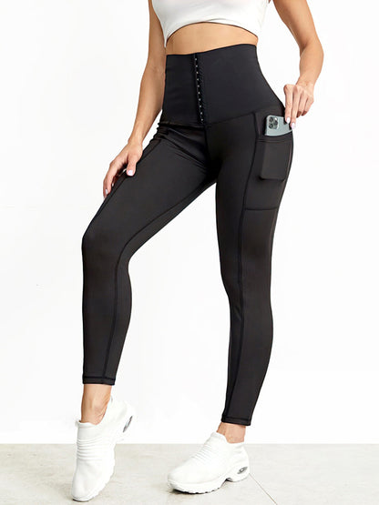 High Waist Pocket Girdle Sports Leggings