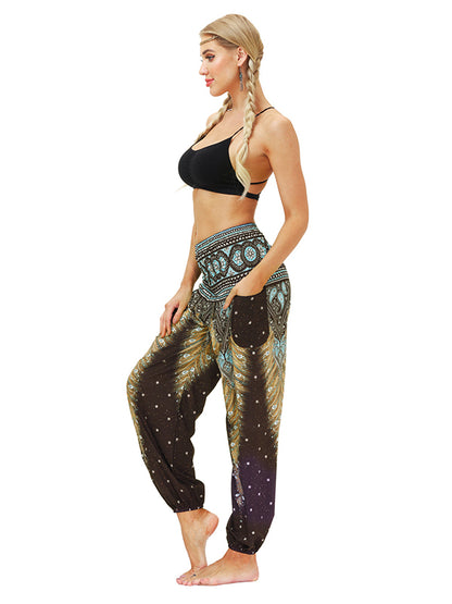 Leisure Digital Printing Wide-Leg Loose Yoga Bloomers