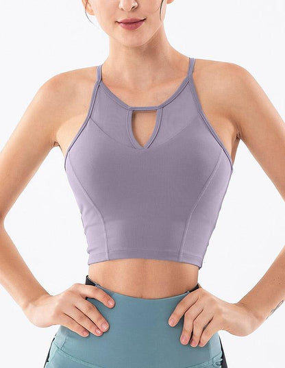 Mesh Hollow Gathered Shockproof Sports Bra