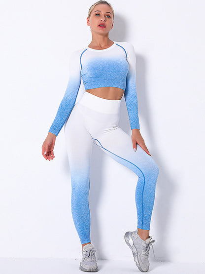 Gradients Mdriff Baring Long Sleeves Tight Fitting Gym Suits