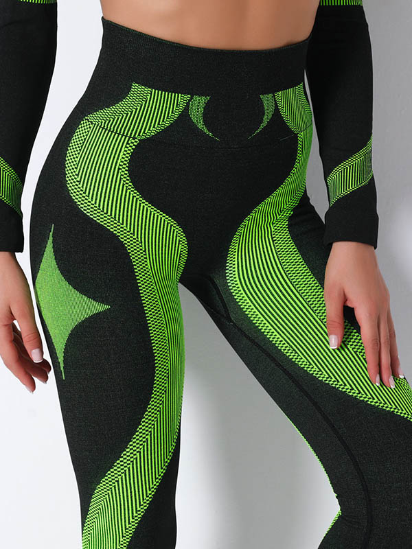 Seamless Knitted Breathable Printing Tight Yoga Fitness Leggings