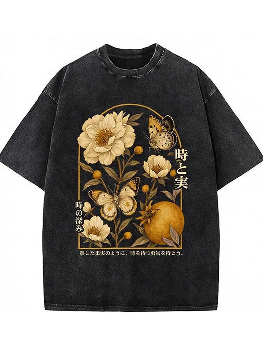 Flower, Dish, Fruit, Time Poster Washed T-shirt