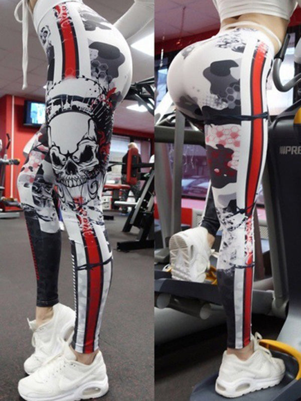 Skull Printed Ninthsports Leggings