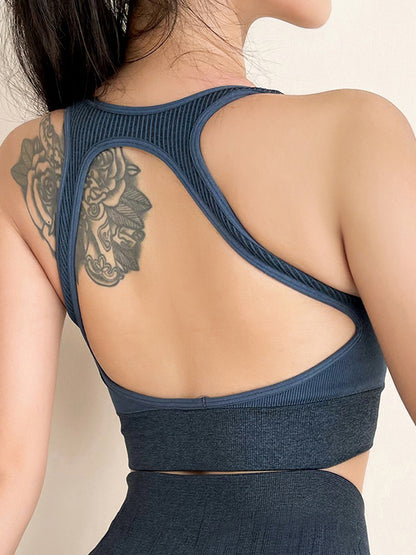 Sleeveless Backless Round-Neck Yoga Bra