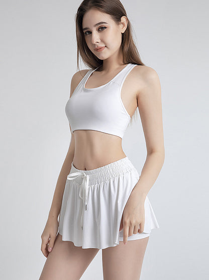 Loose Bandage Elasticity Solid Color Sports Culotte