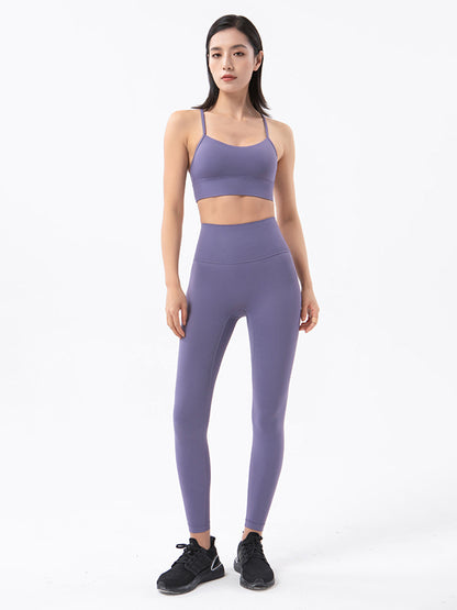 High-Waisted Pockets Solid Color Yoga Bottoms