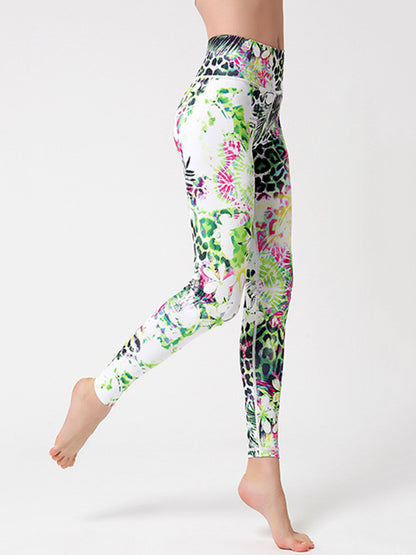 High-Waist Printed Sports Leggings