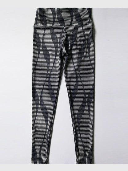 3D Three-Dimensional Stripe Printing High-Waisted Slim Yoga Leggings